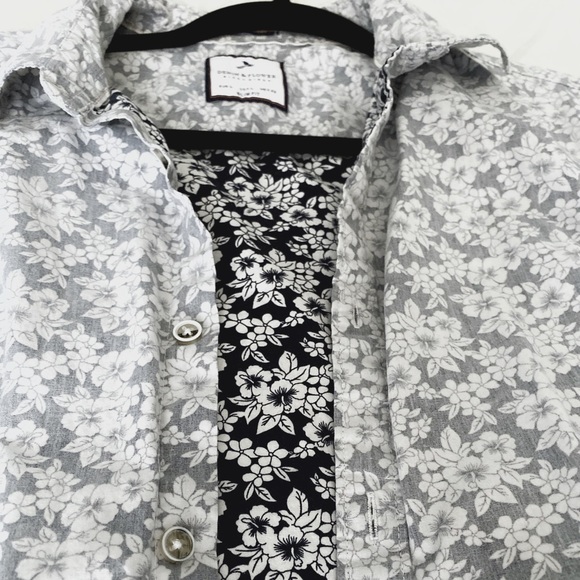 Denim &Flower shortsleeved shirt - Picture 2 of 4